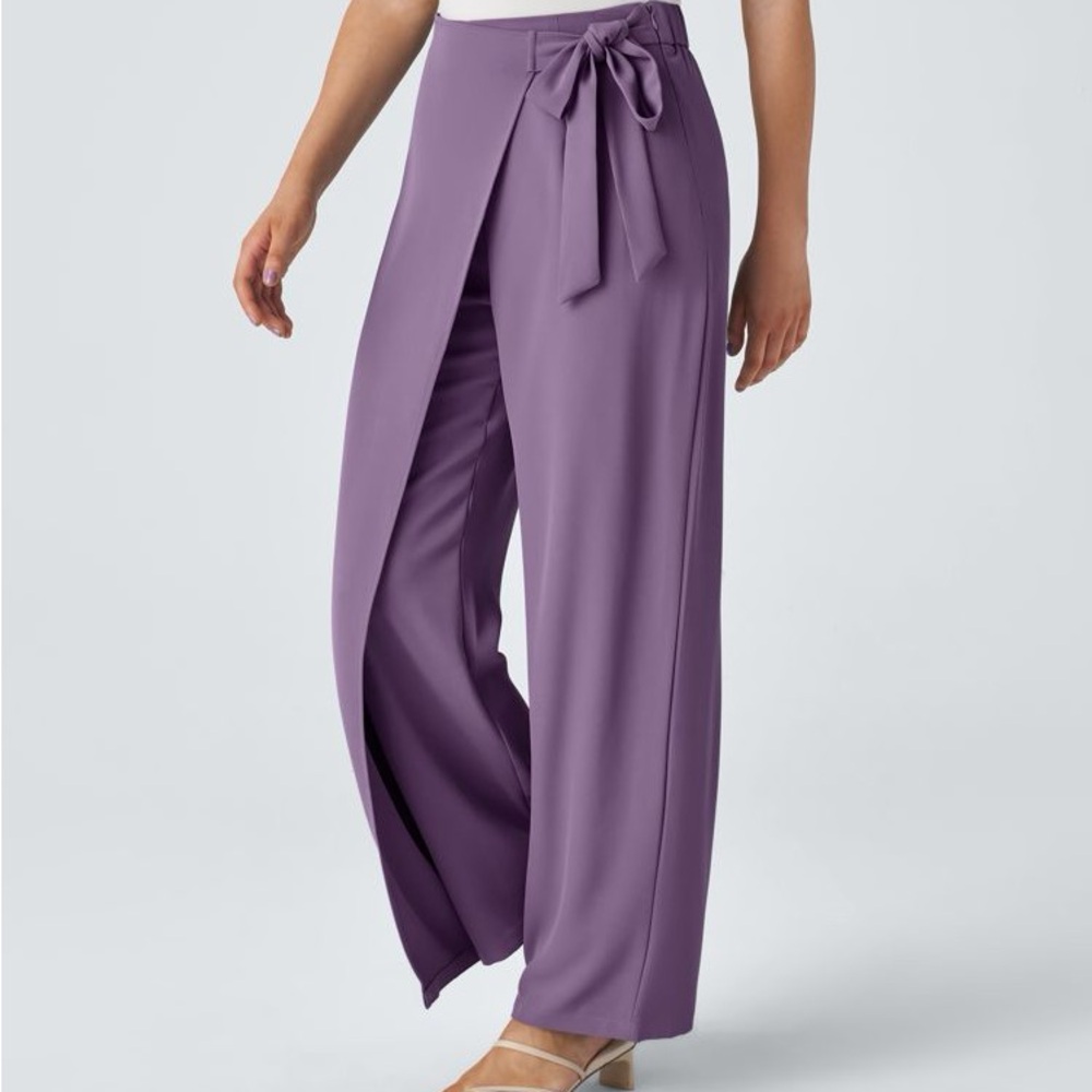 Halara Flex™ High Waisted Tie Side Wide Leg Work Pants Size Small - Picture 7 of 7
